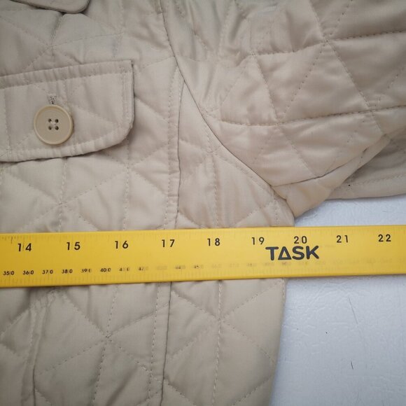 Ann Taylor Loft Ladies Size 10 Beige Lightly Quilted Button Closure Jacket - Picture 7 of 9